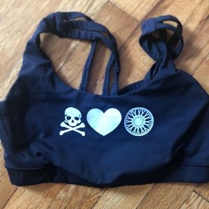 Black lulu sports bra